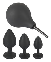 Kit sex toy anale in silicone Doccia intima con 3 anal plug S M L