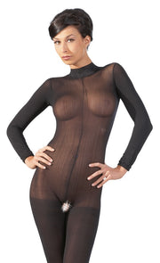 Tutina sexy donna velata intimo aperto Long-sleeved Catsuit