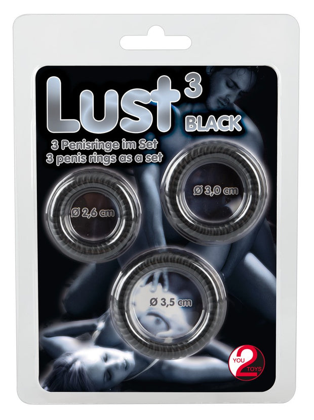 Anello fallico kit 3 pz cock ring ritardante Lust Cock Ring Trio