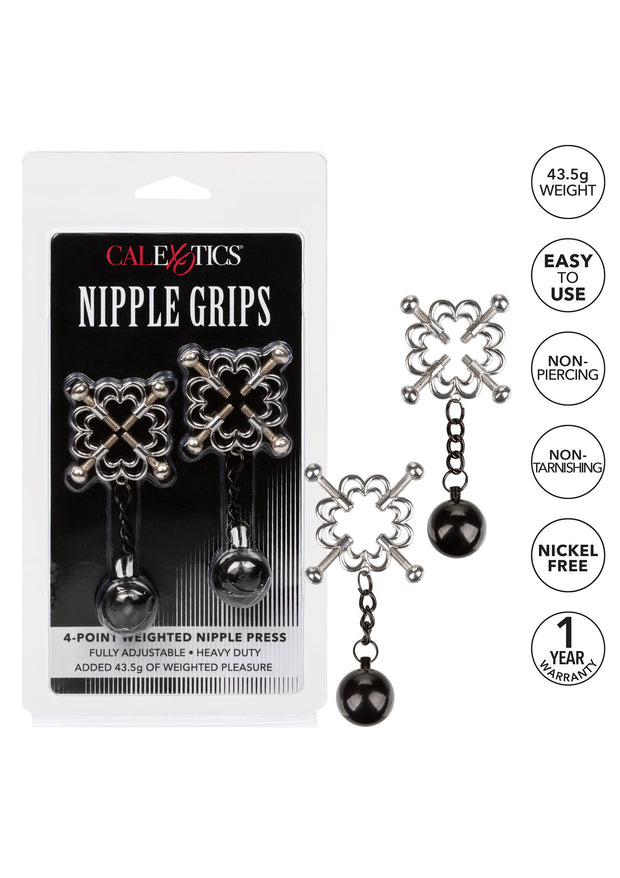 Pinze per capezzoli bondage 4-Point Weighted Nipple Press