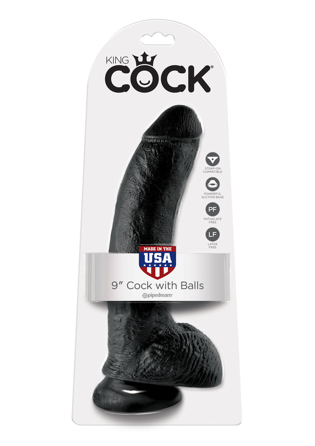 Fallo realistico vaginale anale Cock 9 Inch With Balls black