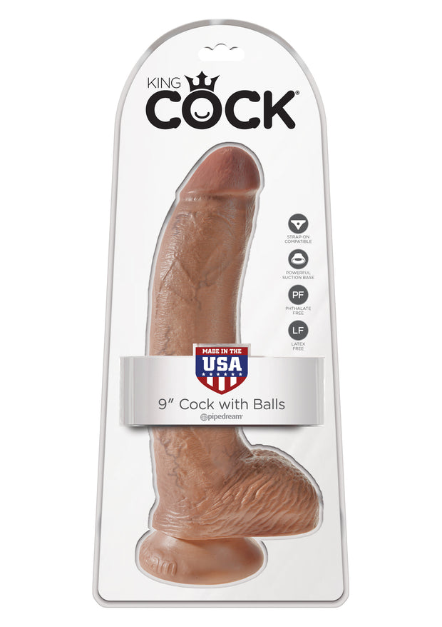 Fallo realistico vaginale anale con ventosa e testicoli Cock 9 Inch With Balls