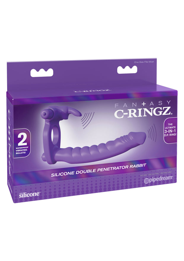 Fallo indossabile con stimolatore clitoride vibrante in Silicone Double Pene Rabbit