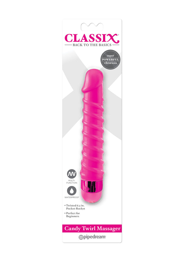 Vibratore vaginale anale rosa Candy Twirl Massager